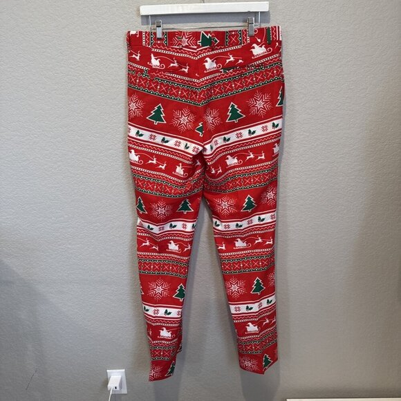 OppoSuits Mens Dress Pants 32 Red Nordic Noel Fair Isle Slim Christmas Santa - Picture 7 of 12